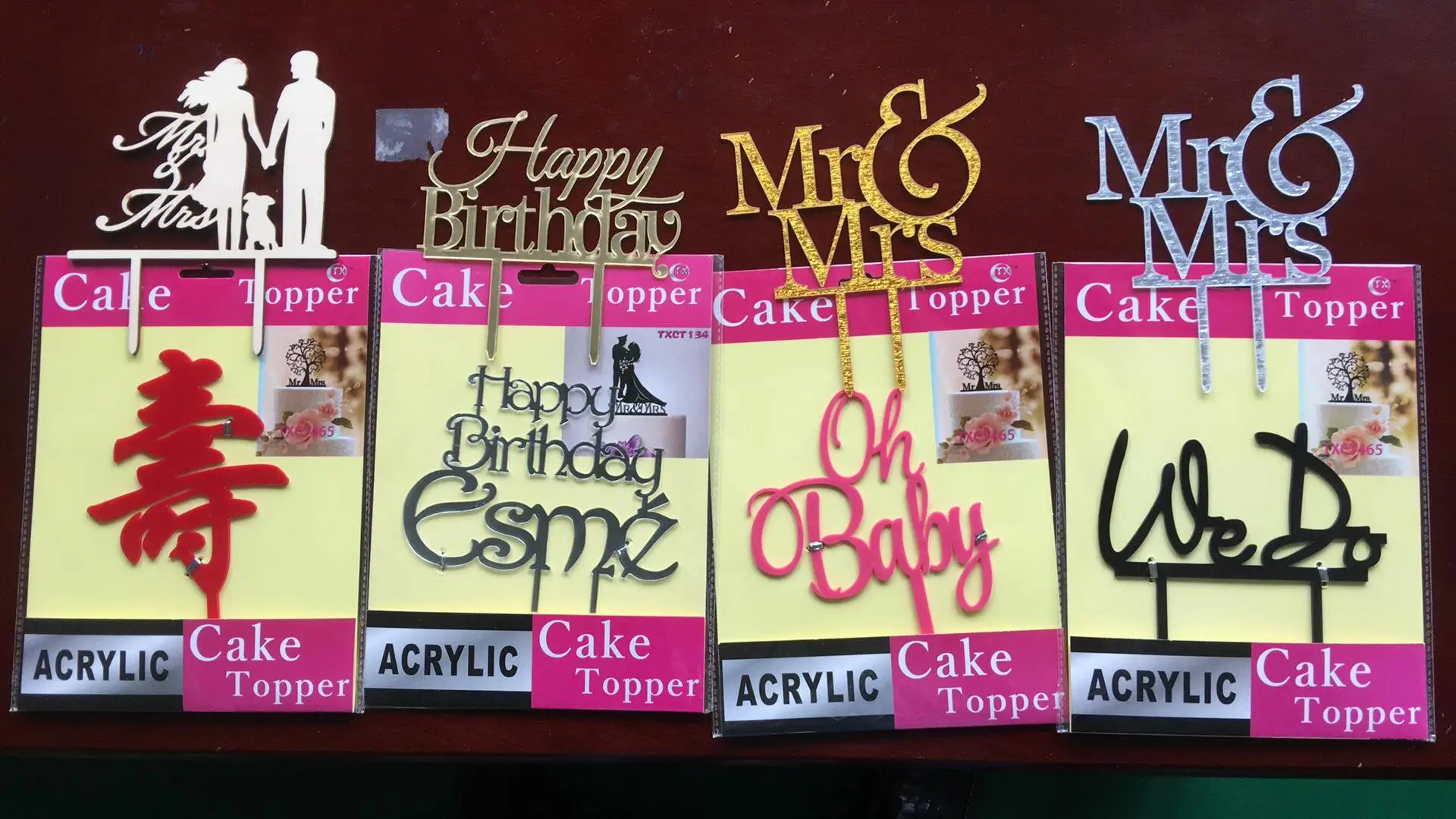 hot sale birthday party supplies acrylic cake topper decoration