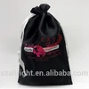 Wholesale Promotional black Virgin Hair Bags With Drawstring Satin Hair Packaging Bag Silk Drawstring