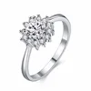 14K White Gold Ladies Amazing Round Cut Cubic Zirconia Crystal Engagement Wedding Ring