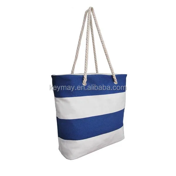 rope handle foldable stripe beach bag canvas bags handbag