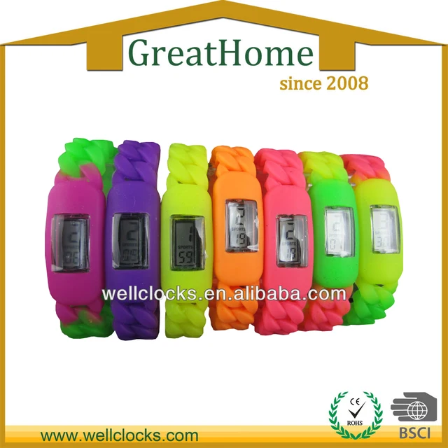 colorful silicone special band wrist watch