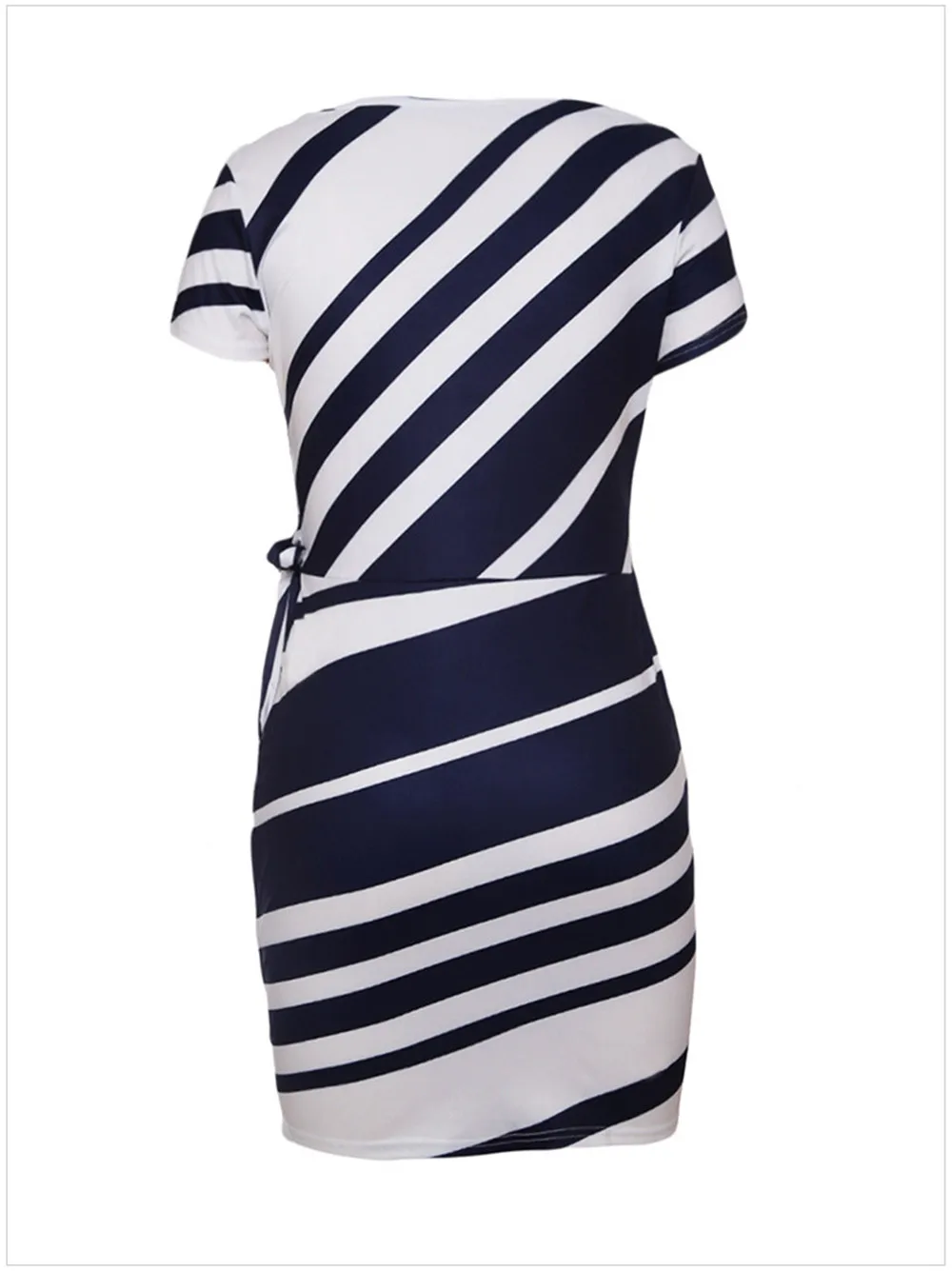 Office Slim dress women 2018 Spring Pencil Black&White Stripe Knot Sheath Party Dress Vestidos Robes Casual Working Dresses (9)