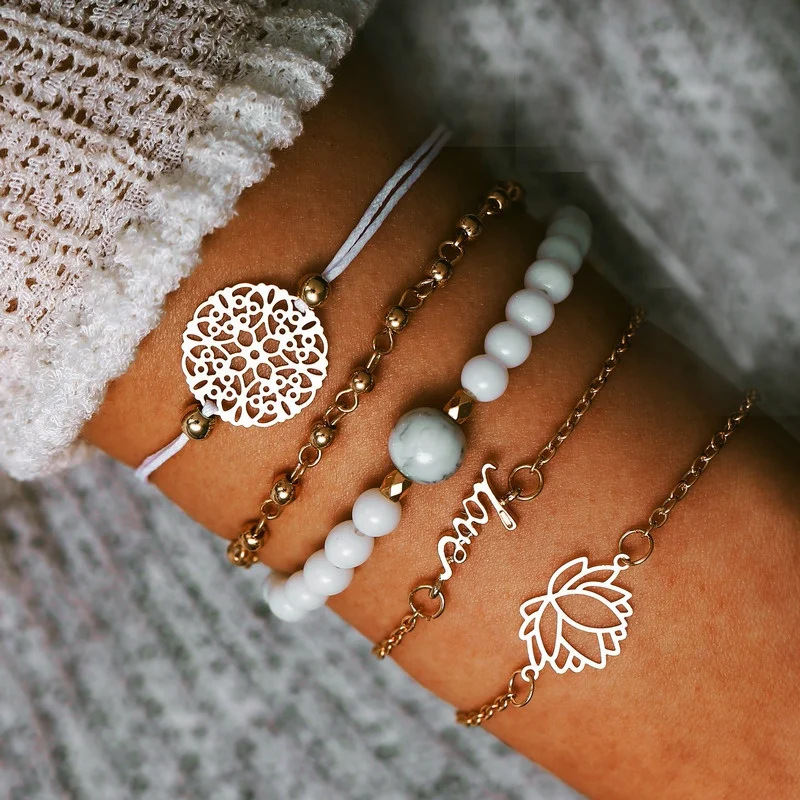 HB1678 2019 Bohemian Marble Stone Beads Bracelet Set For Women Natural Stone Pendant Bangles Bracelet
HB1678 2019 Bohemian Marble Stone Beads Bracelet Set For Women Natural Stone Pendant Bangles Bracelet