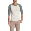 MGOO Fashion Custom Burnout Baseball T-Shirt 3/4 Length Raglan Sleeves Crew Neck 50% Cotton 50% Polyester Baseball Raglan Tee