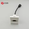 Dual HDMI Socket Plug Jack Outlet Decorative Face Cover Mount Panel with Pigtail Coupler Cable