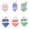 BOM5028 Children Bathing Suit Girls Swimwear One Pieces Swimsuit Kids Ruffled Swimming Suit For Girl