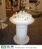 white round cosmetic display table with LED light furniture design for retail store