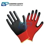 PPE Poly Cotton Lined Rubber Black Nitrile Dip Hand Job Gloves for Gardening and Construction