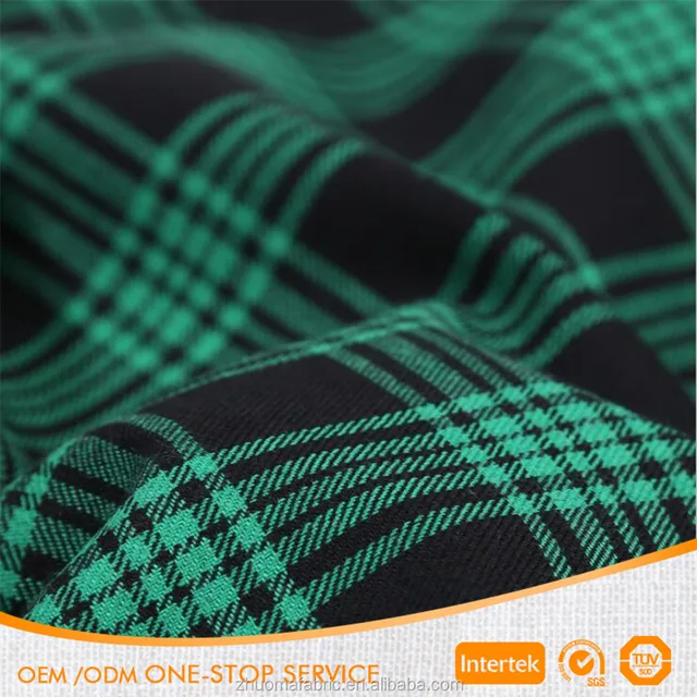 plaid,polka 21s 100% cotton brushed tartan plaid fabric for garment
