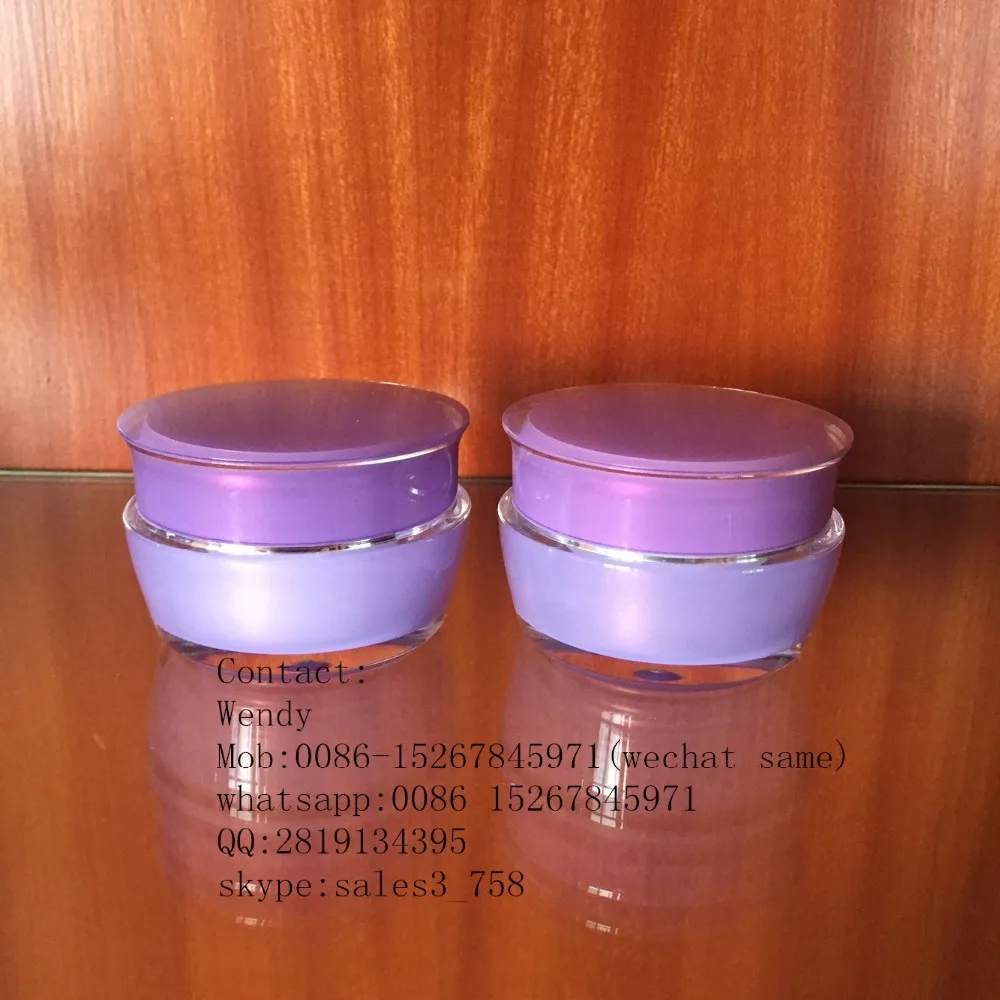 30G colorful mushroom acrylic jar/luxury cosmetic bottle packing/1oz flower jar purple color