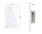 Livolo US 110~250V Power Wall Touch Screen Light Switch Electrical 3 gang 2 way with LED indicator