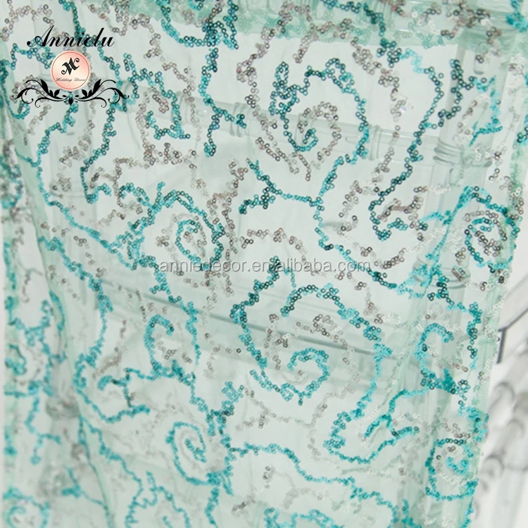 Fashion sequin embroidered design wedding chair cover