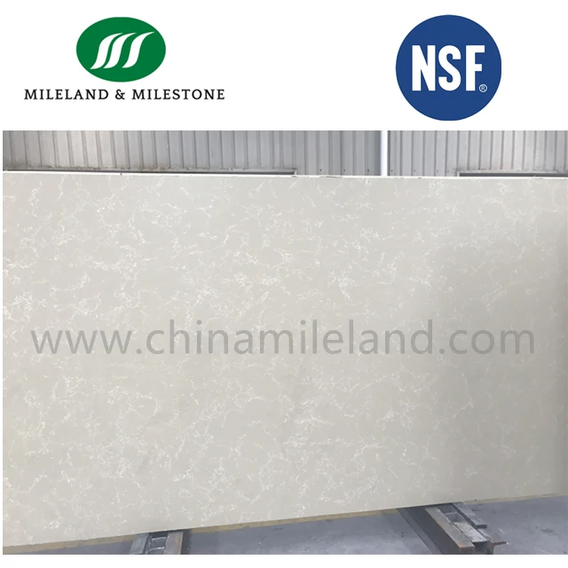 Chinese Cream Color Artificial Marble Quartz Stone Slabs Wholesale
