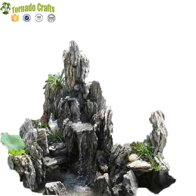 Artificial Fiberglass Rock Waterfall Home Decoration Rockery