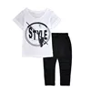 European Kids Garments Girls' Clothing Sets white Top+ Black leggings child girl clothes set
