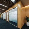 Commercial Office Building Interior Colored Tempered Transparent Glass Partition Wall