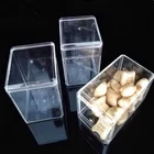 280ml 10oz Wholesale plastic Food storage clear square PS box with lid for Cookie candy packaging container