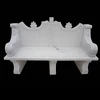 Simple Patio White Marble Bench Stock