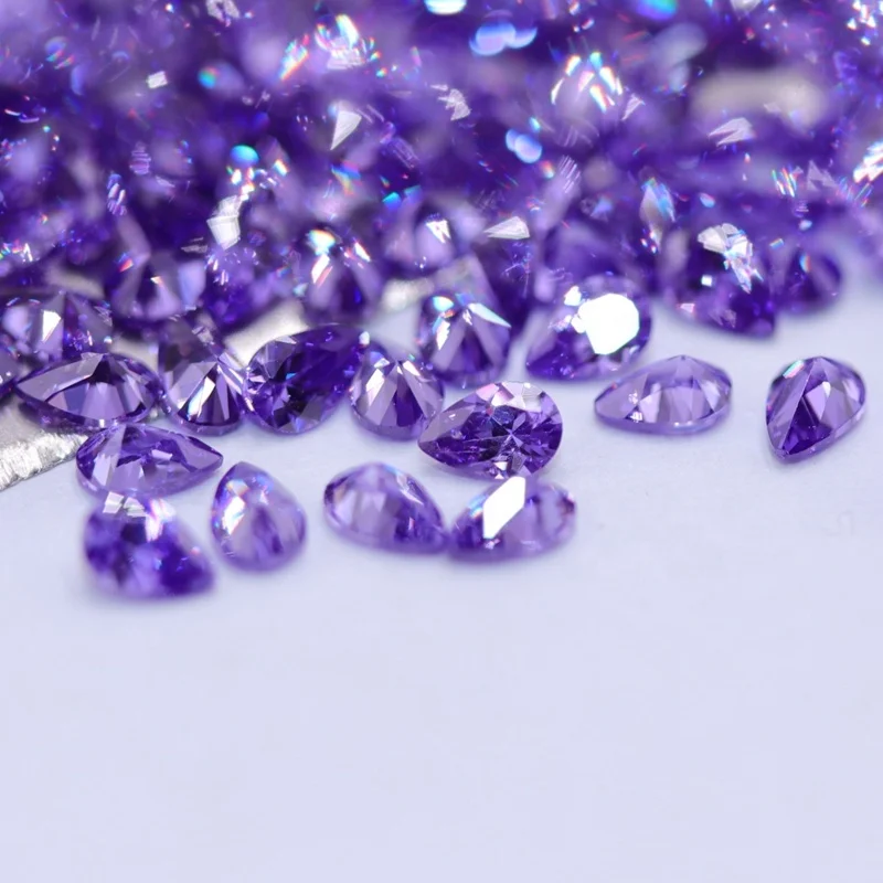 Redleaf Jewelry zircon rough stone loose 3*4mm violet pear shape cz synthetic zircon
Redleaf Jewelry zircon rough stone loose 3*4mm violet pear shape cz synthetic zircon
