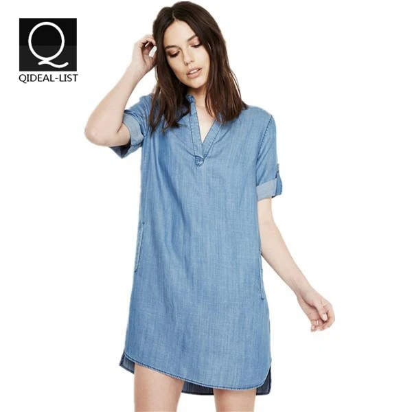 blue jean shirt dress plus size