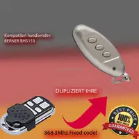 For Berner BHS153 868 3Mhz Garage