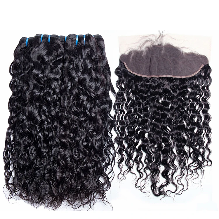 wholesale price virgin brazilian hair natural color double drawn water wave 3 bundles with 13*4 frontal, Natural color 1b
wholesale price virgin brazilian hair natural color double drawn water wave 3 bundles with 13*4 frontal, Natural color 1b
