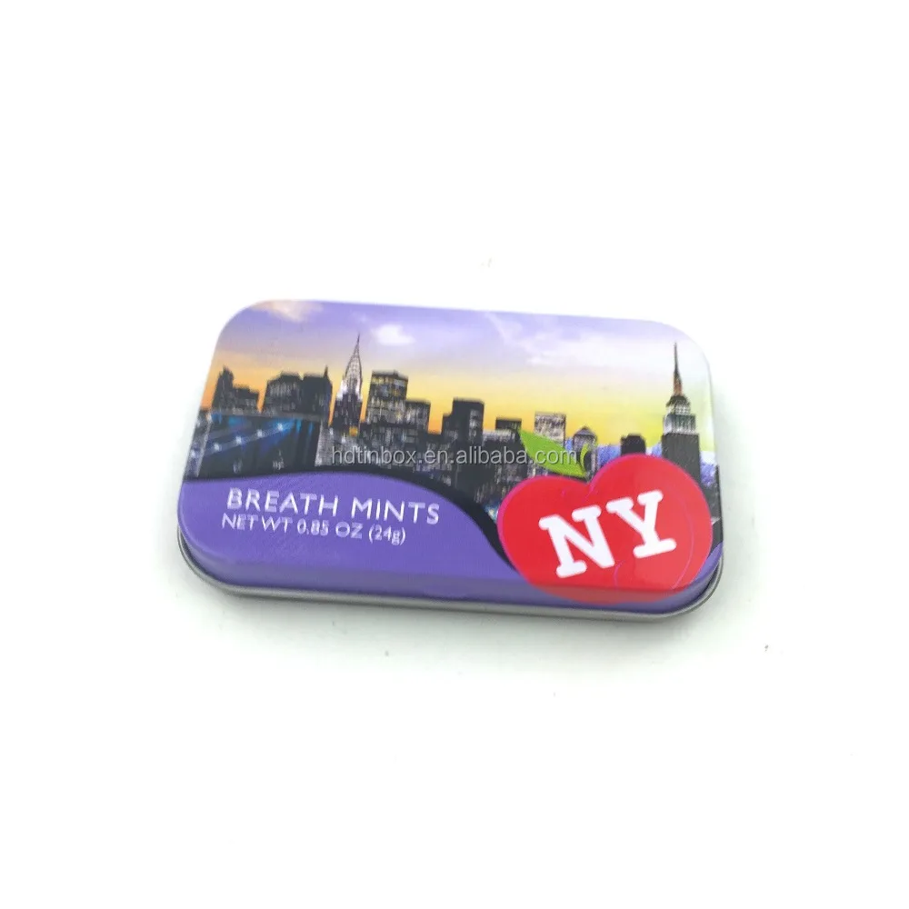 small rectangle card gift packing candy tin can