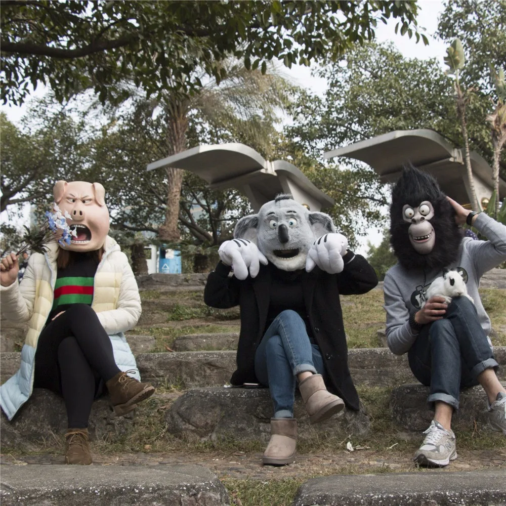 2016 Movie Sing Cosplay Gorilla Johnny Latex Mask Gorilla Animal Mask Halloween Party (5)