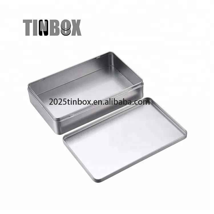 gift box square silvery metal tin box for christmas gift