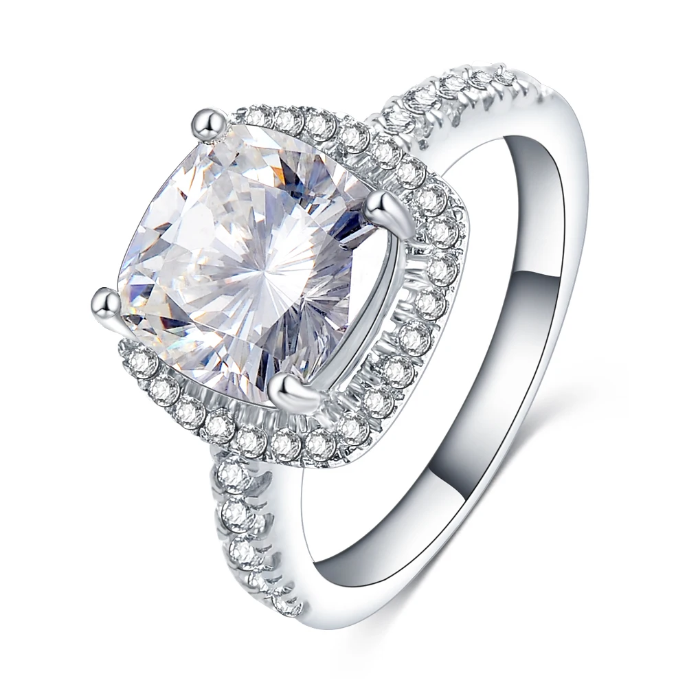 LZESHINE Custom Square Big Diamond Drill Bit Engagement Gemstone Ring CRI0294