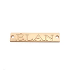 Small brand logo engraved custom metal sewing label for swimwear