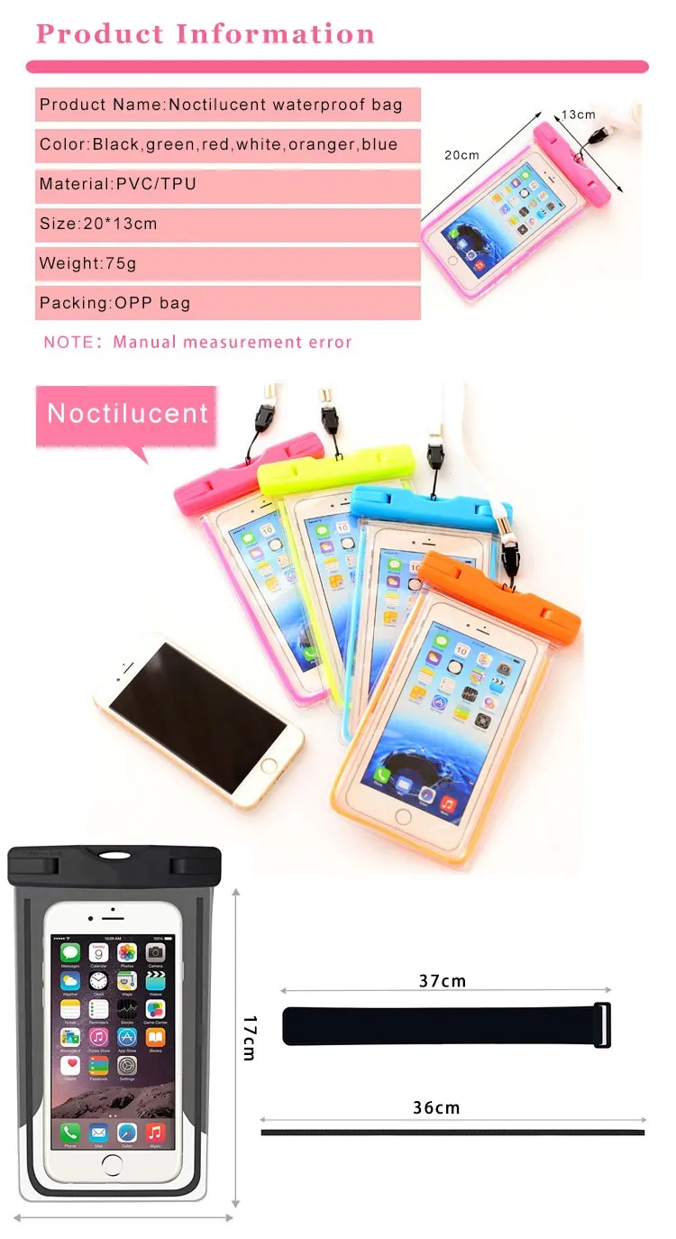 pvc mobile cell phone waterproof plastic polyester sports bag for phone (1)