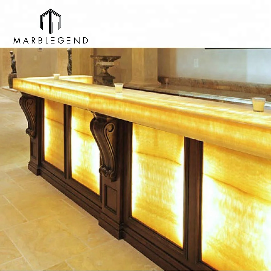 Beverly Hills Project Products Bar Countertop Honey Onyx Slab With