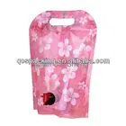 Printed vacuum valve bags for wine liquid pouch stand up pouch with corner spout