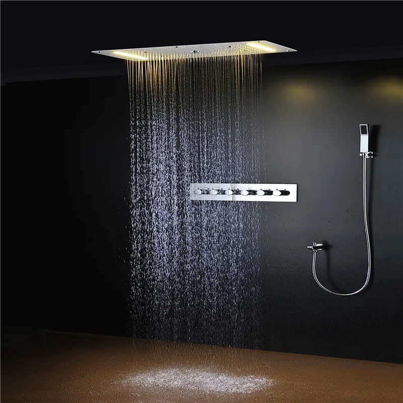 Large Flow Rainfall Led Shower Head Multi Function Tub Mixer Tap