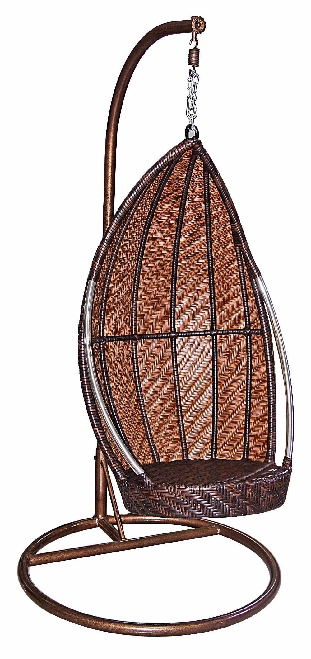 Outoodr Relaxing Furniture Hanging Egg Swing Chair Leisure Chair Outdoor Furniture Metal with Rattan Surface Aluminum Optional