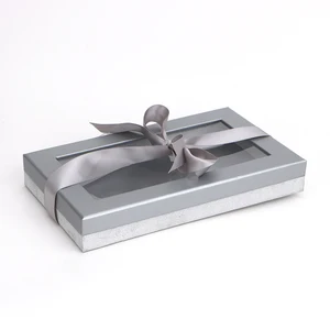 foil paper cardboard chocolate packing box ribbon closure candy