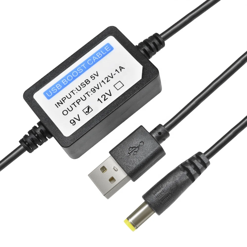 

USB Power Boost Line DC 5V to DC 9V / 12V 1A USB Converter Adapter Cable Step UP Module Plug Wire Length 1.3M