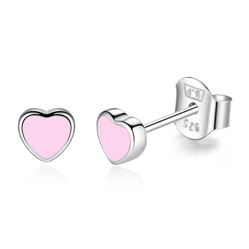925 Sterling Silver Cute Enamel Heart Stud Earrings For Women Children Baby Kids Silver Fashion Jewelry Gift
925 Sterling Silver Cute Enamel Heart Stud Earrings For Women Children Baby Kids Silver Fashion Jewelry Gift