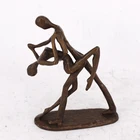 Metal art and crafts antique bronze crafts brass life size sculpture for home decoration