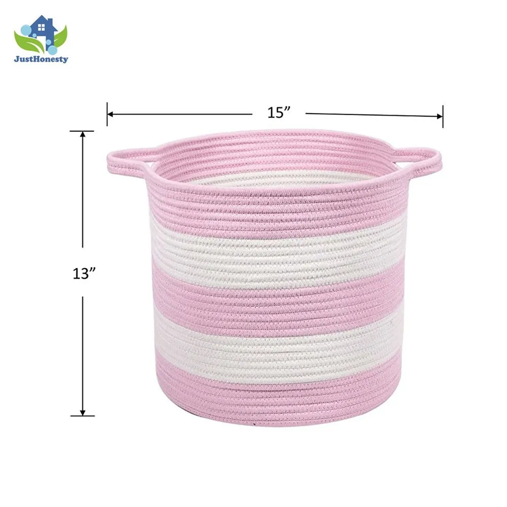 soft durable toy cotton rope storage baskets nursery bins