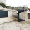 prefab spiral stairs outdoor with steel railing and steps design