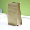 Resealable Kraft Paper Flat Bottom Pull Tab Zipper Coffee Bag With Valve