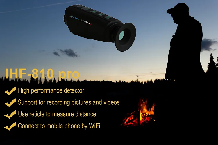 ihf-810pro 军用夜视狩猎便携式视频输出红外热单眼成像仪