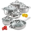 Stainless Steel Pots and Pans 12 Piece Set Lids Kitchen Cookware sets