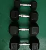 Black Rubber Hex Dumbbell/TZ-3001/ Rubber coated fixed dumbbell Fitness accessories for weightlifting equipment or gym use