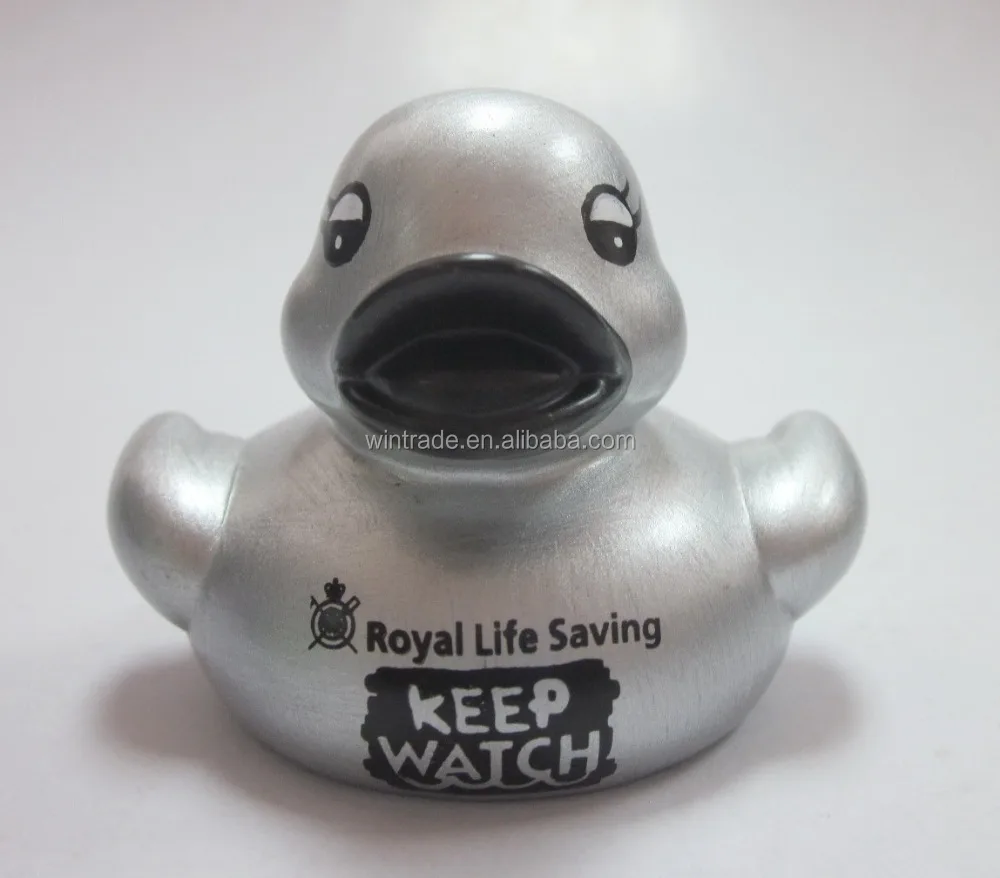silver rubber duck