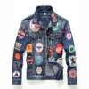 Customized Brand men new fashion slim fit 100% cotton denim jacket with embroidery badge jeans for men