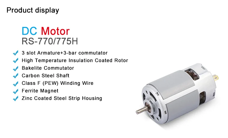 The best quality RS-770SH-8523RD2 carbon brush double output shaft 12v dc electric motor