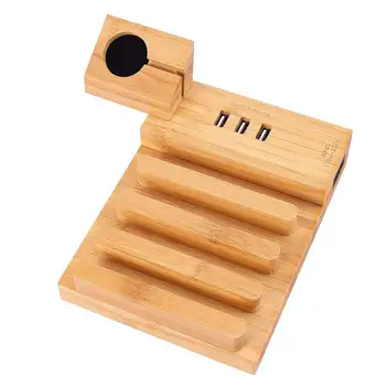 Innovative Phone Holders Natural Bamboo Desktop Dock Station